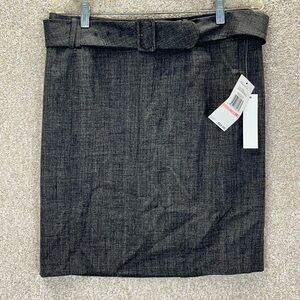 NWT career wear skirt mid 2000s belted lined dark earth Kenneth Cole New York